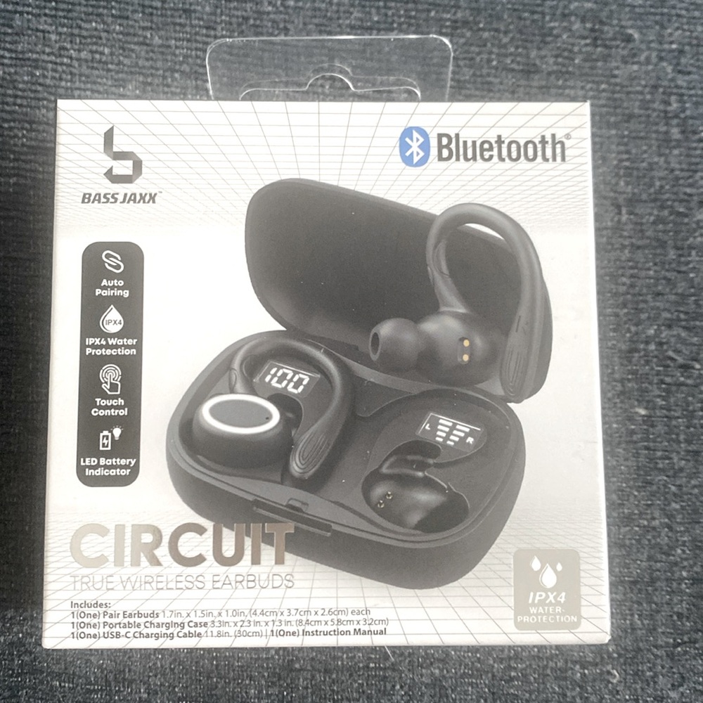 Bass Jaxx Circuit True Wireless Earbuds Bluetooth- Black